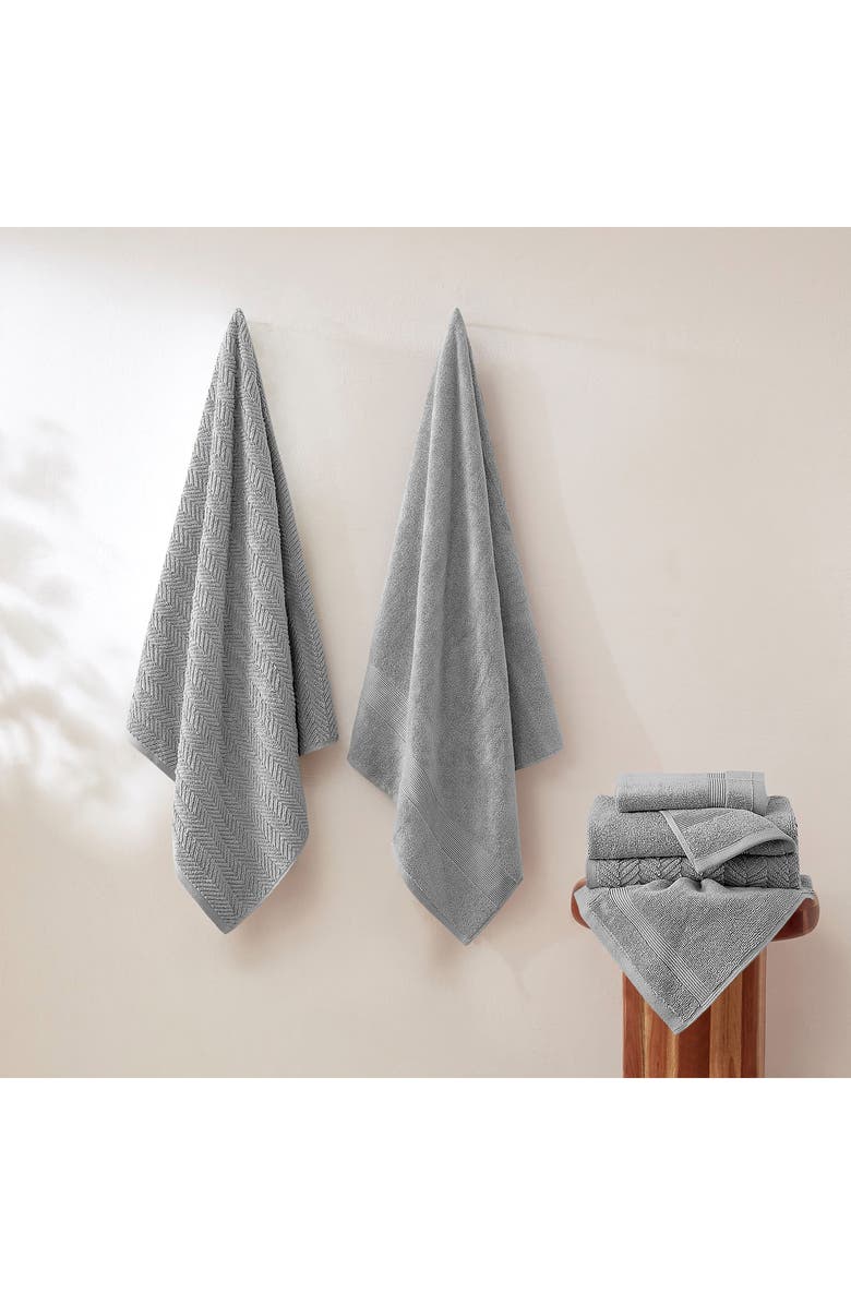 Modern Threads Otis 6-Piece Towel Set, Alternate, color, Medium Gray