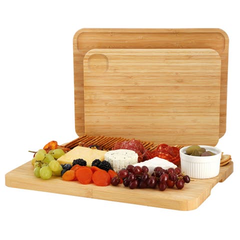 3 Piece Wood Cutting, Prep and Serving Boards