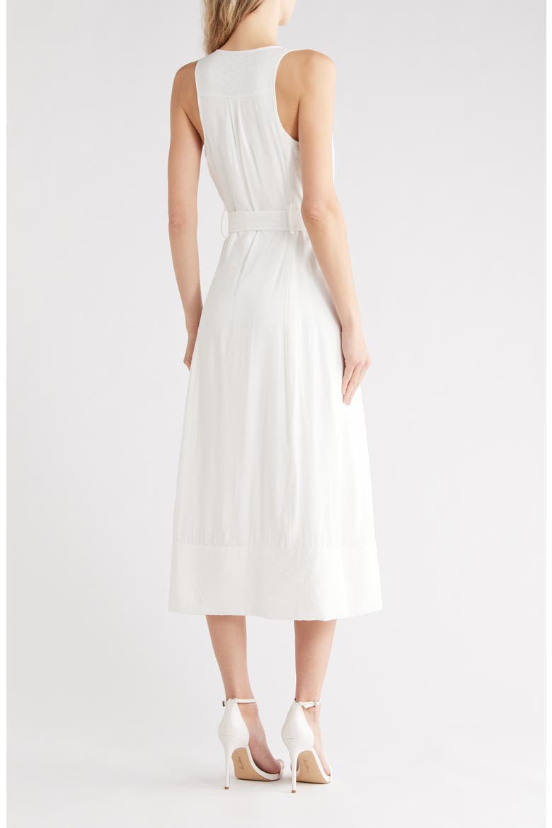 Nomi Belted Sleeveless Midi Dress, Alternate, color, IVORY