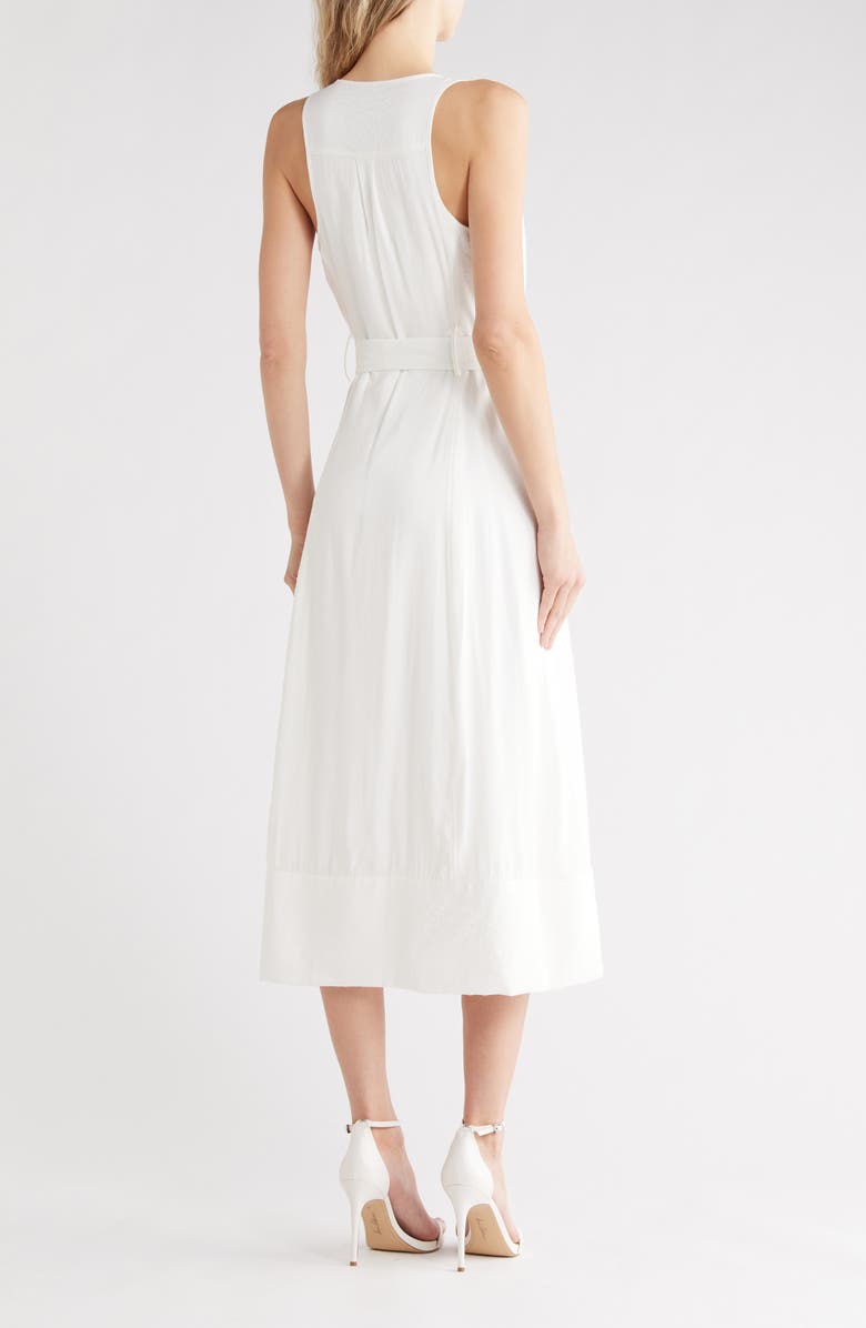Ramy Brook Nomi Belted Sleeveless Midi Dress, Alternate, color, Ivory