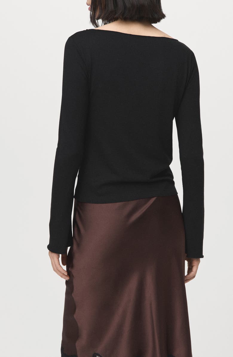 MANGO Boatneck Top, Alternate, color, Black