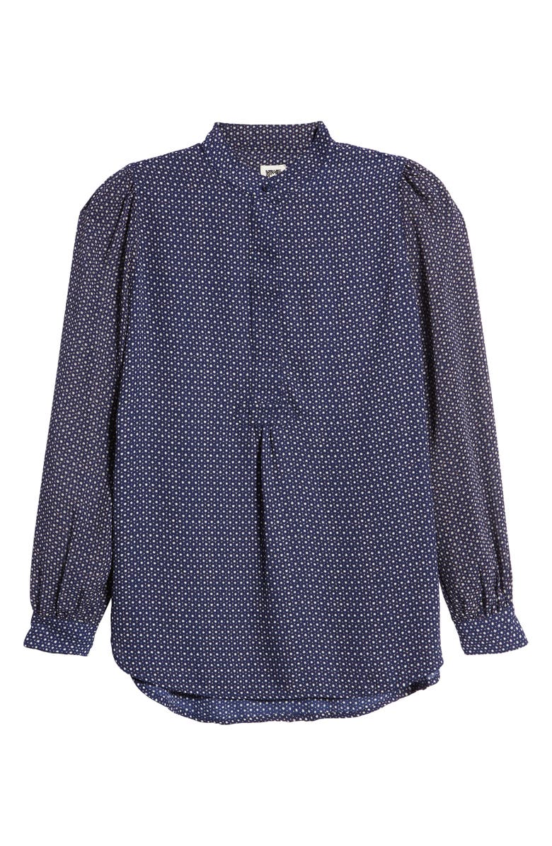 Anne Klein Geo Print Poet Blouse, Alternate, color, Distant Mountain Combo