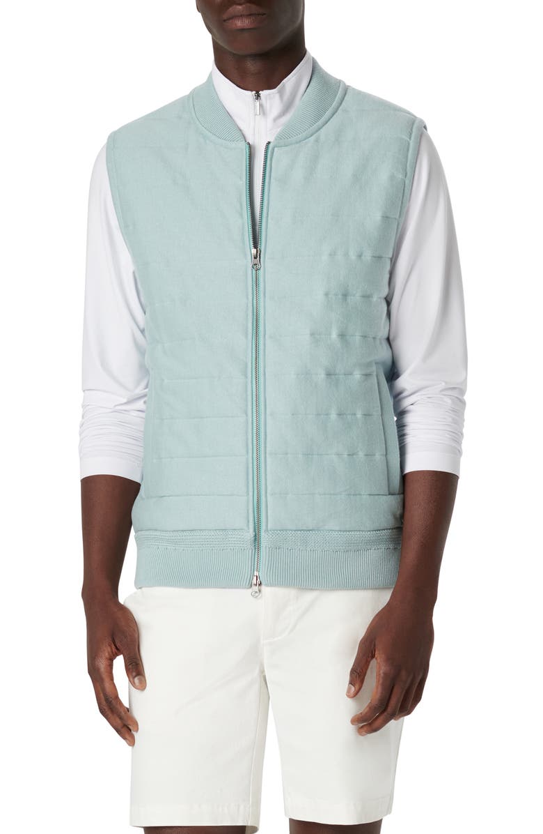 Bugatchi Cotton Zip-Up Sweater Vest, Main, color, 