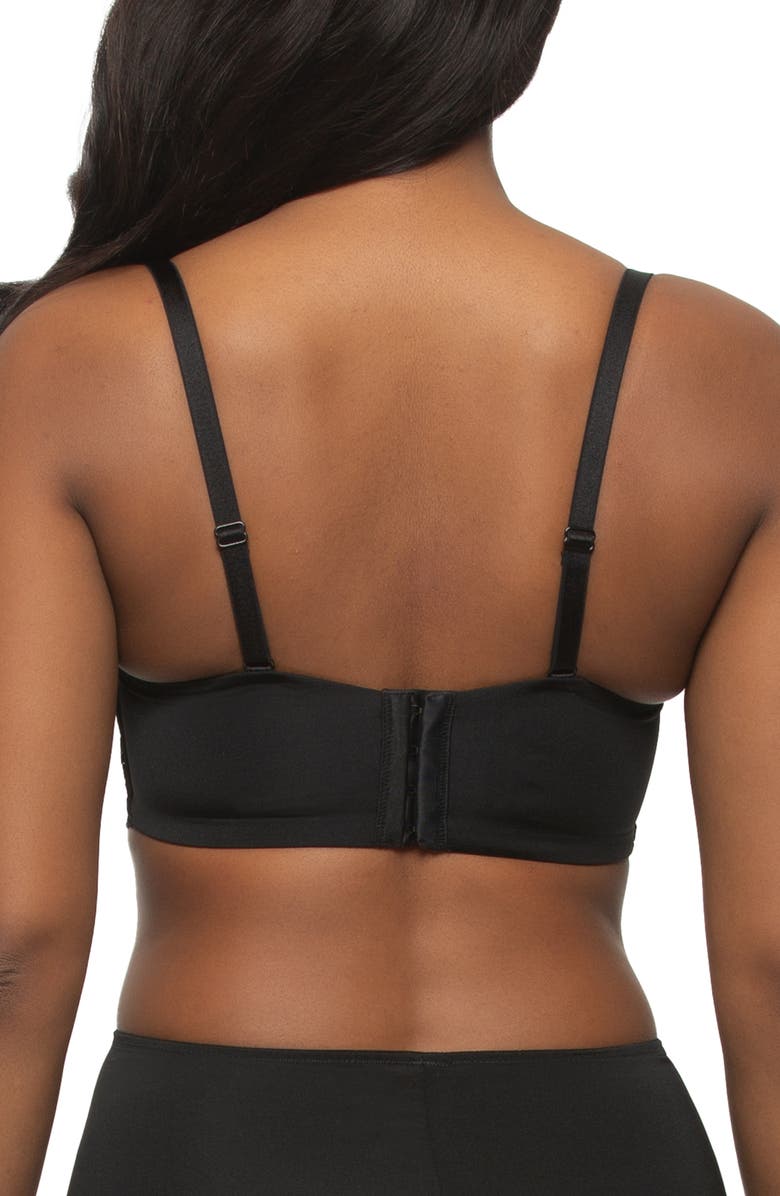 Felina Siren Underwire Shimmer Lace Plunge Demi Longline Bra, Alternate, color, Black Shimmer