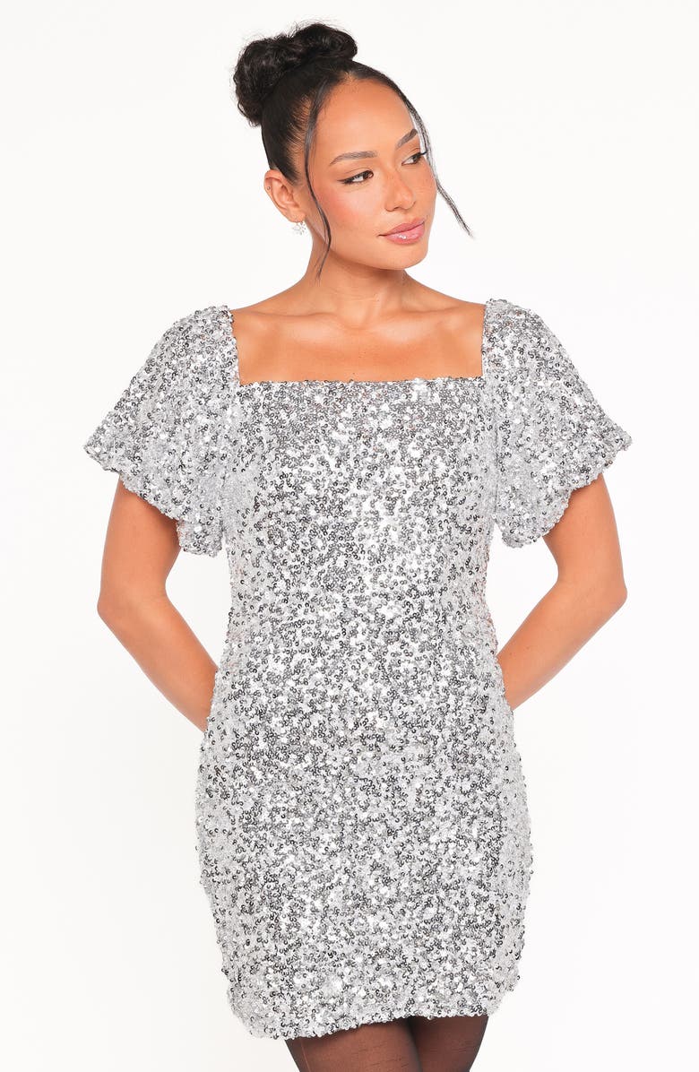 Petal & Pup Tory Puff Sleeve Minidress, Alternate, color, 