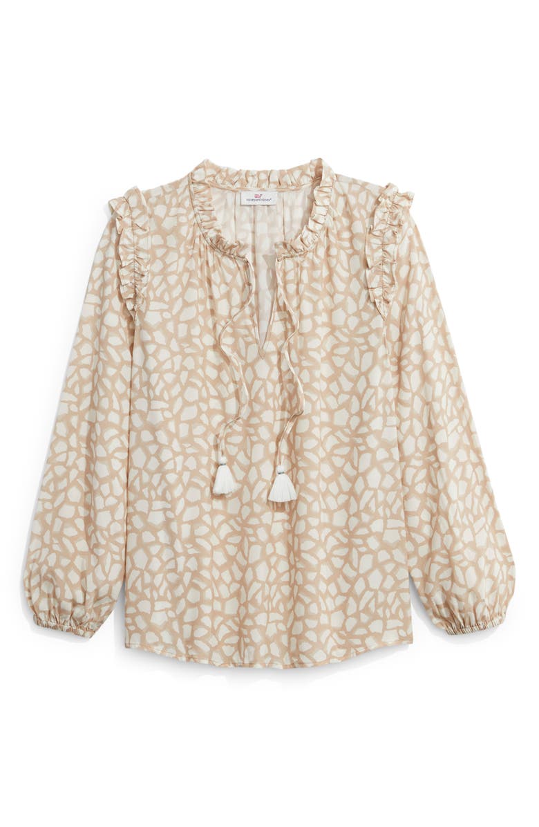 vineyard vines Animal Print Long Sleeve Blouse, Alternate, color, 