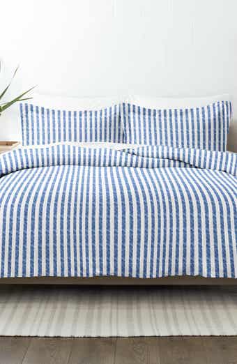 IENJOY HOME Home Spun Home Collection Premium Ultra Soft 3-Piece Rugged Stripes Full/Queen Duvet Set - Navy