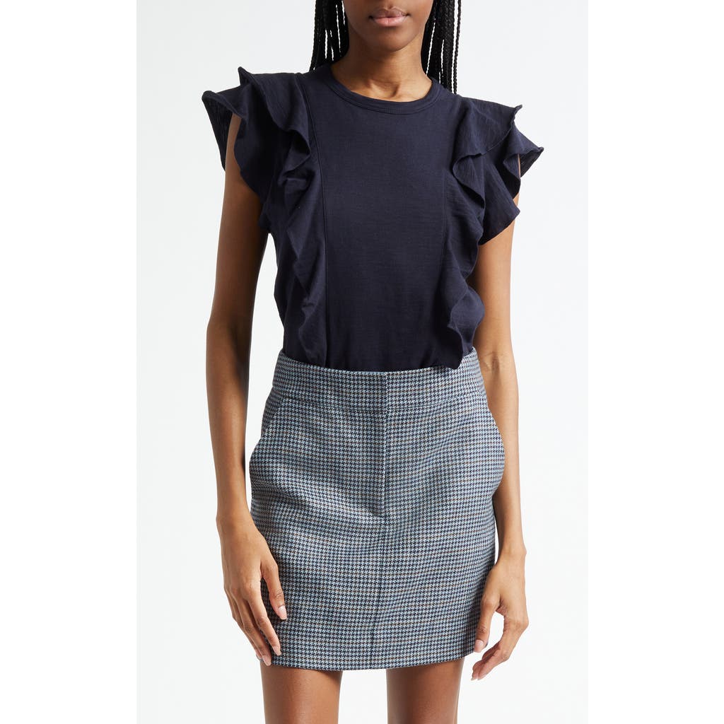 Veronica Beard Bea Ruffle Pima Cotton T-shirt
