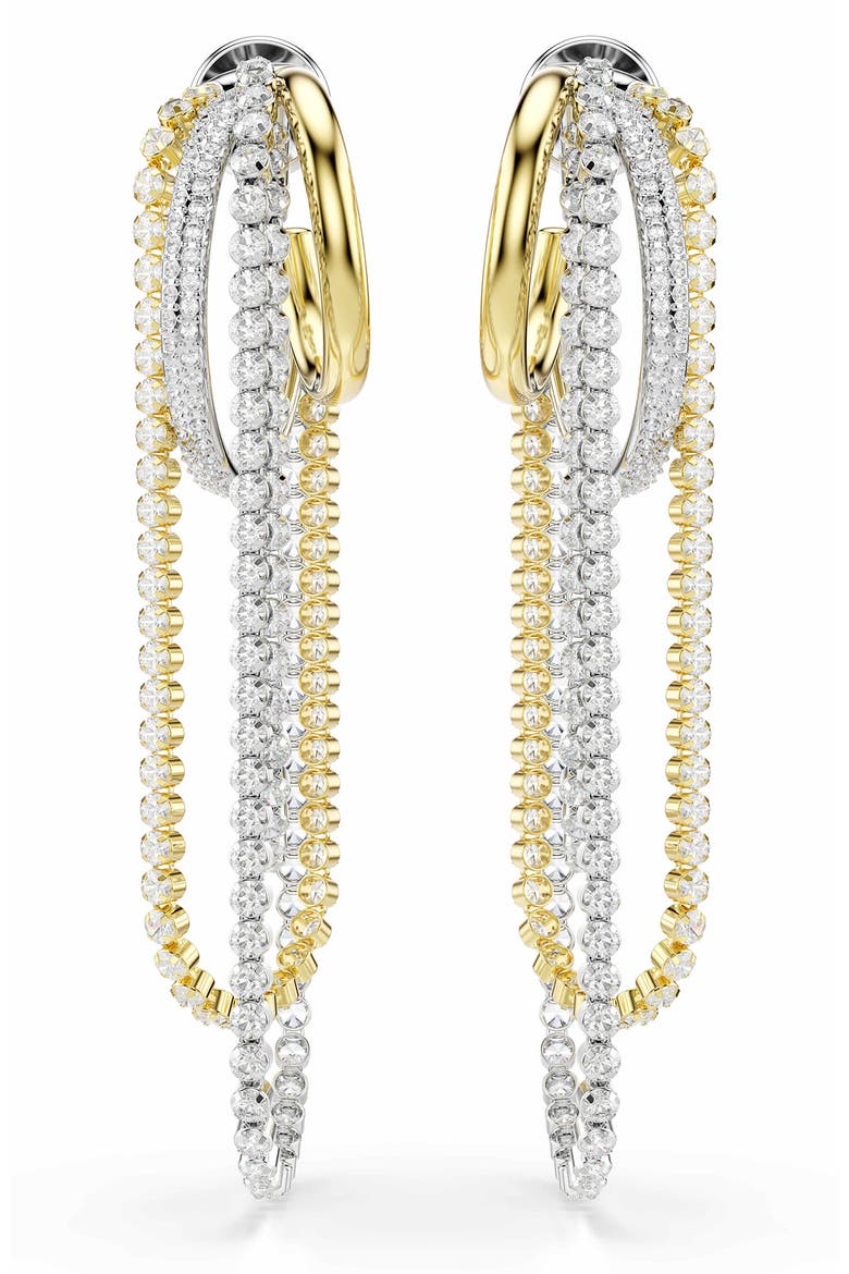 Hyperbola Mixed Metal Crystal Drop Earrings, Alternate, color, WHITE MIX