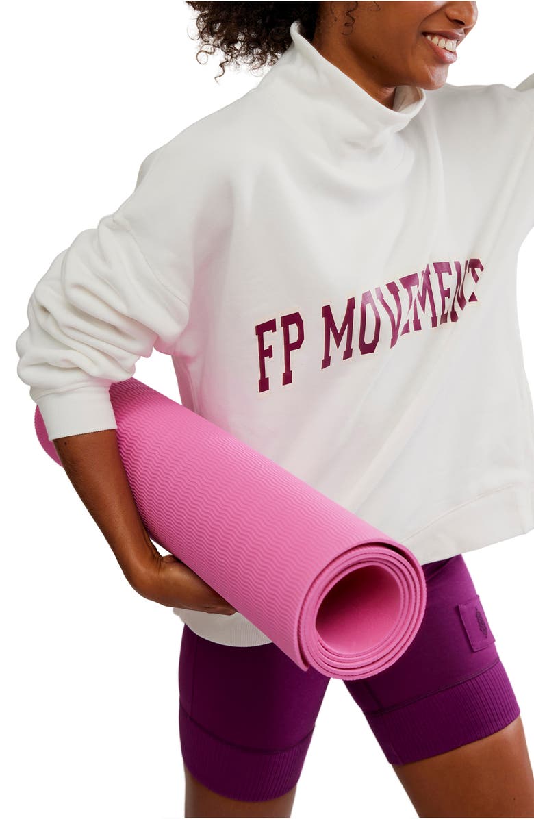 FP Movement by Free People FP Movement Victory Sweatshirt & Shorts Set, Alternate, color, White/ Deep Mulberry