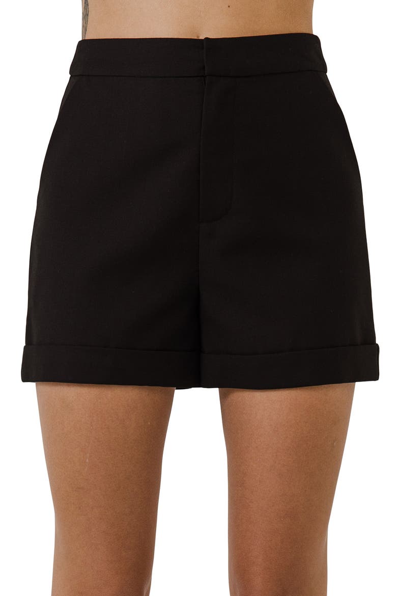 Tailored High Waist Shorts, Alternate, color, BLACK