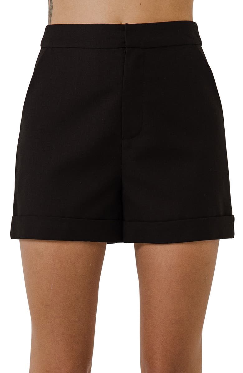 Endless Rose Tailored High Waist Shorts, Alternate, color, Black