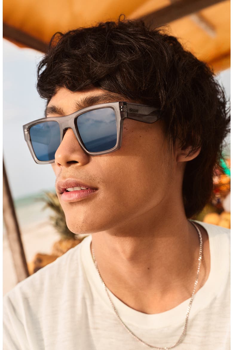 Fast Lane 43mm Square Sunglasses, Alternate, color, GREY/ NAVY POLARIZED