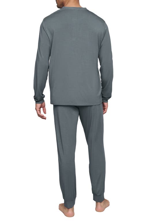 Eberjey Henry 2-piece Henley Pajama Set In Gray