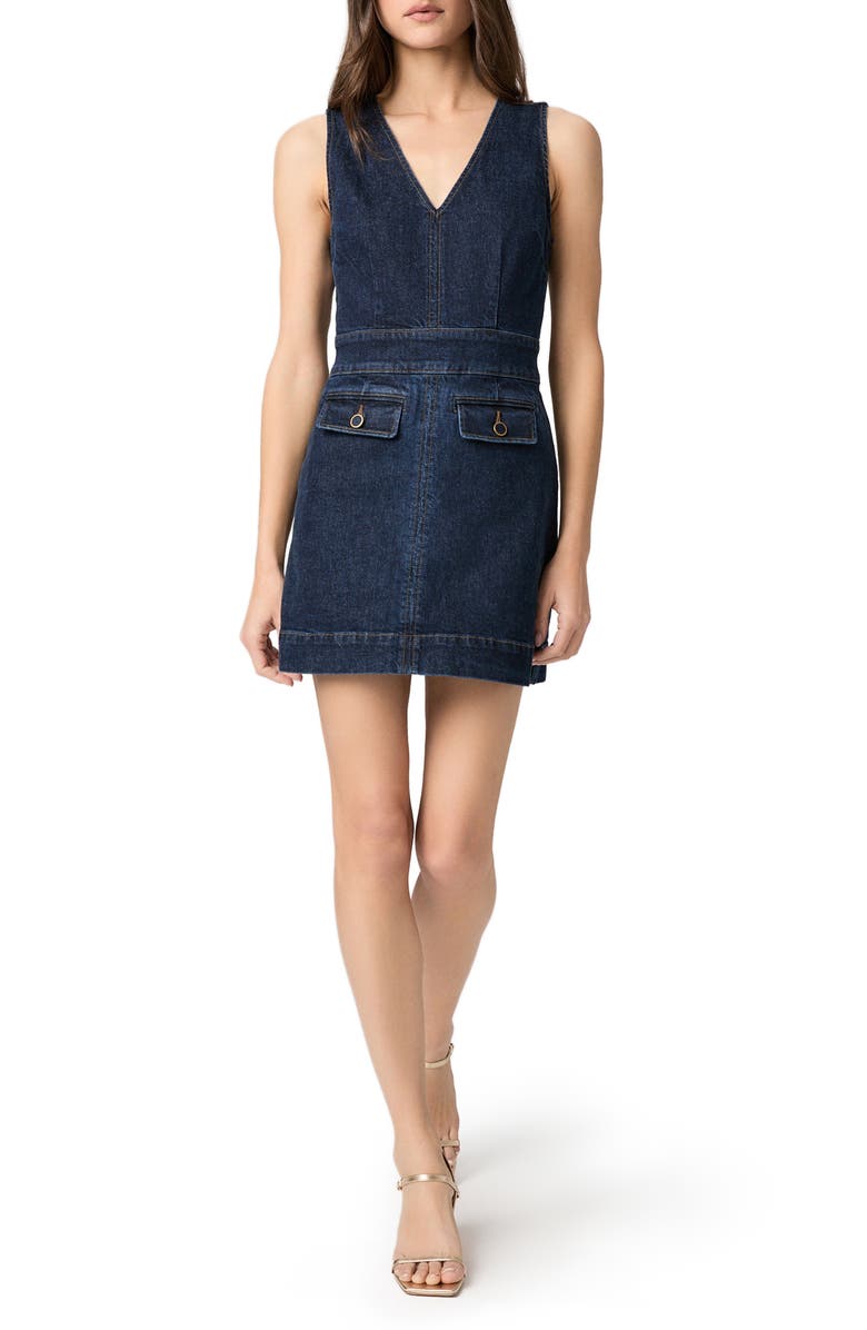 PAIGE Sylvia Denim Minidress, Alternate, color, Ballast