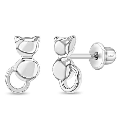 In Season Jewelry Kitty Cat Earrings in Silver at Nordstrom