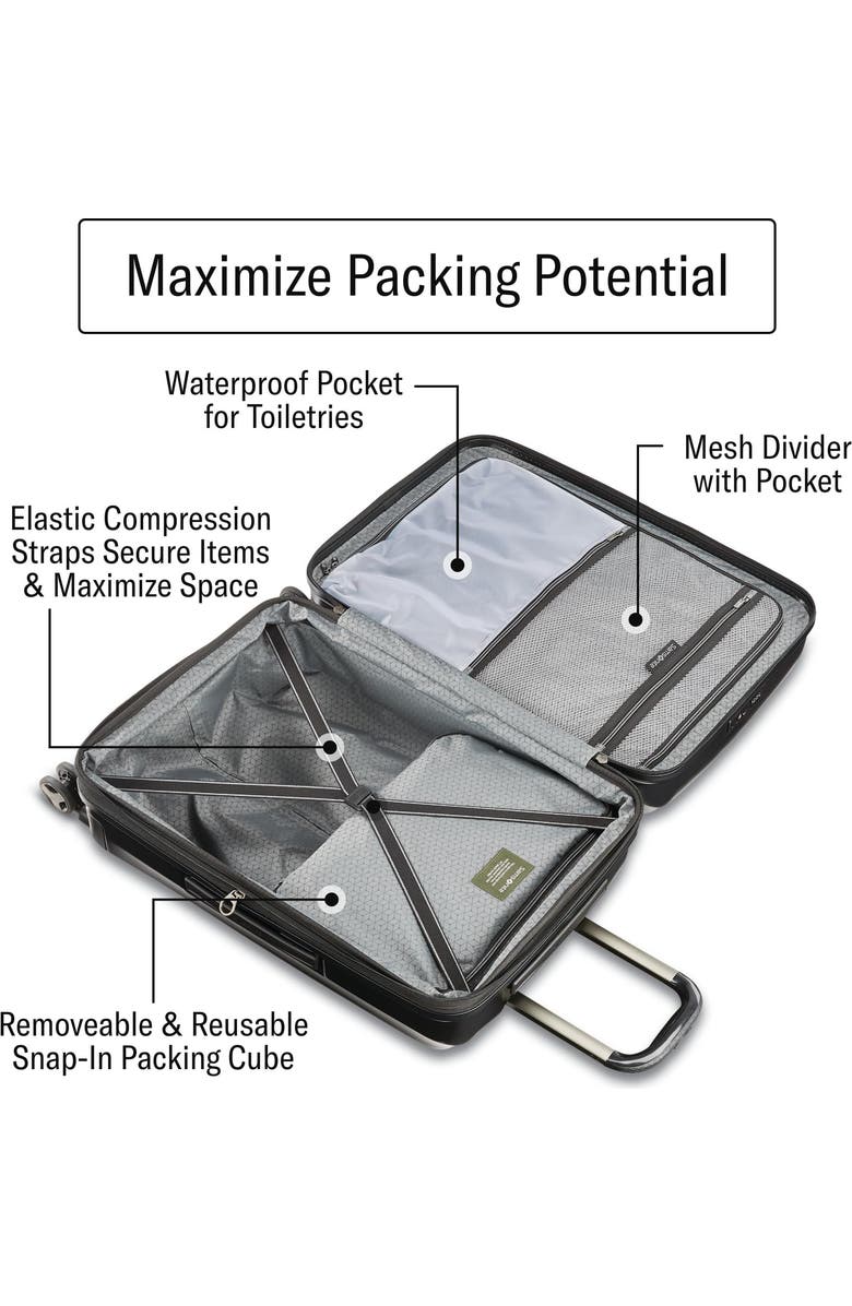 Samsonite Octiv Hardside Spinner 3-Piece Luggage Set, Alternate, color, Stealth Black
