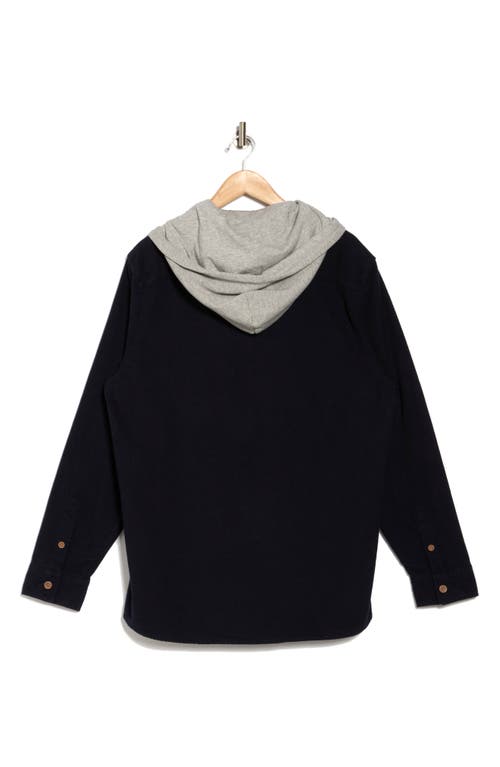 Lucky Brand Hooded Button Shirt Jacket In American Navy