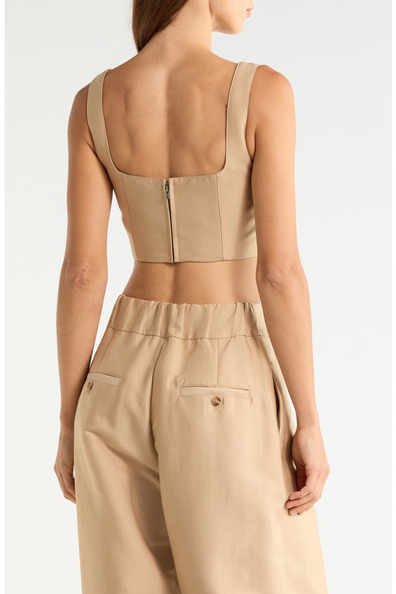 Kendra Layered Crop Bustier Top, Alternate, color, WHITE PEPPER