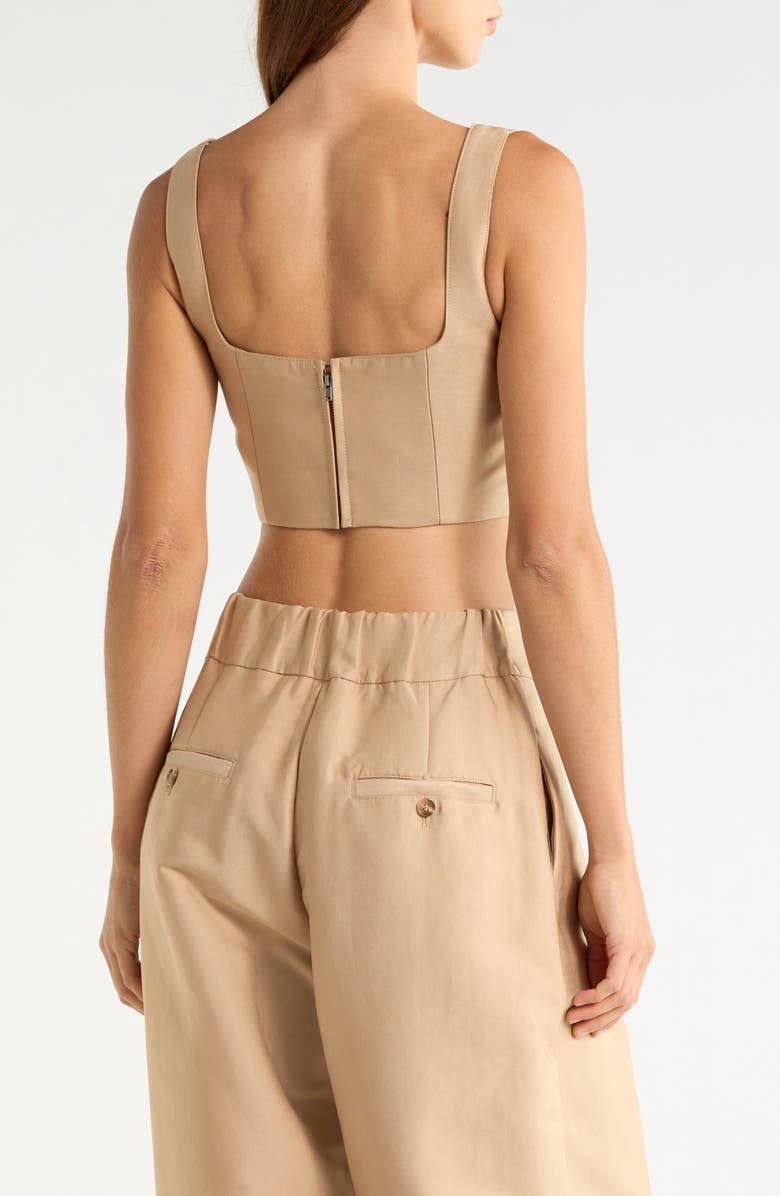 AFRM Kendra Layered Crop Bustier Top, Alternate, color, White Pepper