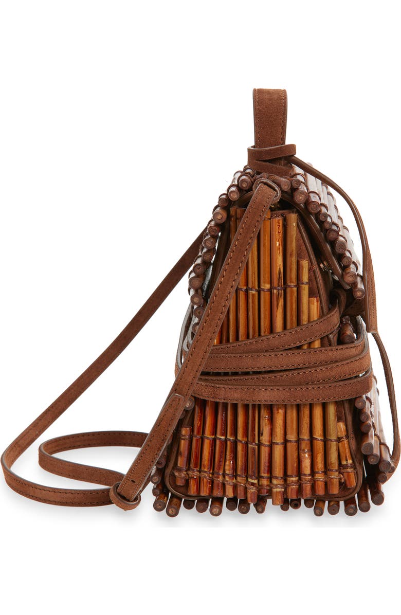 Moschino Tie Me Bamboo Top Handle Bag, Alternate, color, 30A One Color