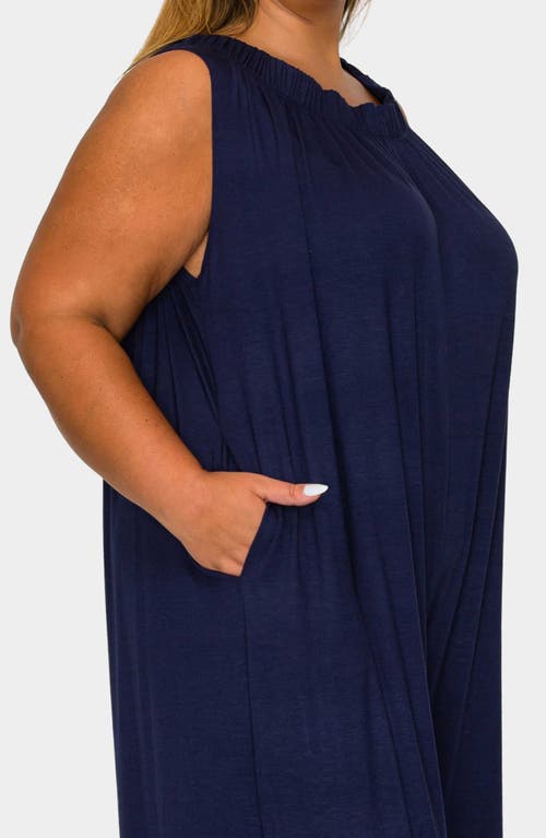 L I V D Olson Pocket Wide Leg Jumpsuit In Blue