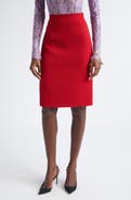 Valentino Virgin Wool Blend Tweed Pencil Skirt