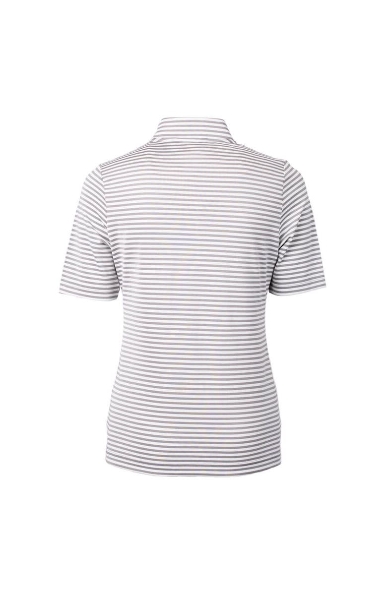 Cutter & Buck Women's Cutter & Buck Gray Fresno Grizzlies Virtue DryTec Eco Pique Stripe Recycled Top, Alternate, color, 