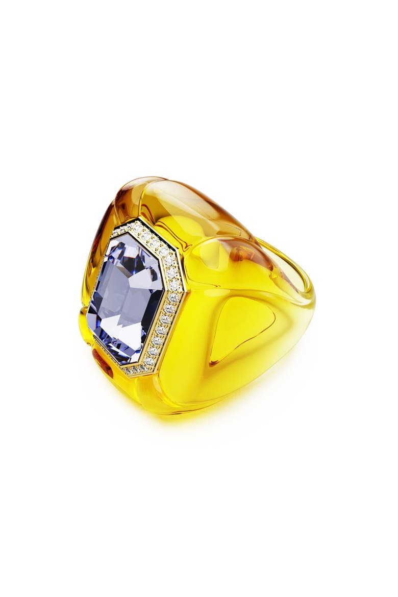 Dulcis Crystal Cocktail Ring, Alternate, color, YELLOW/ PURPLE