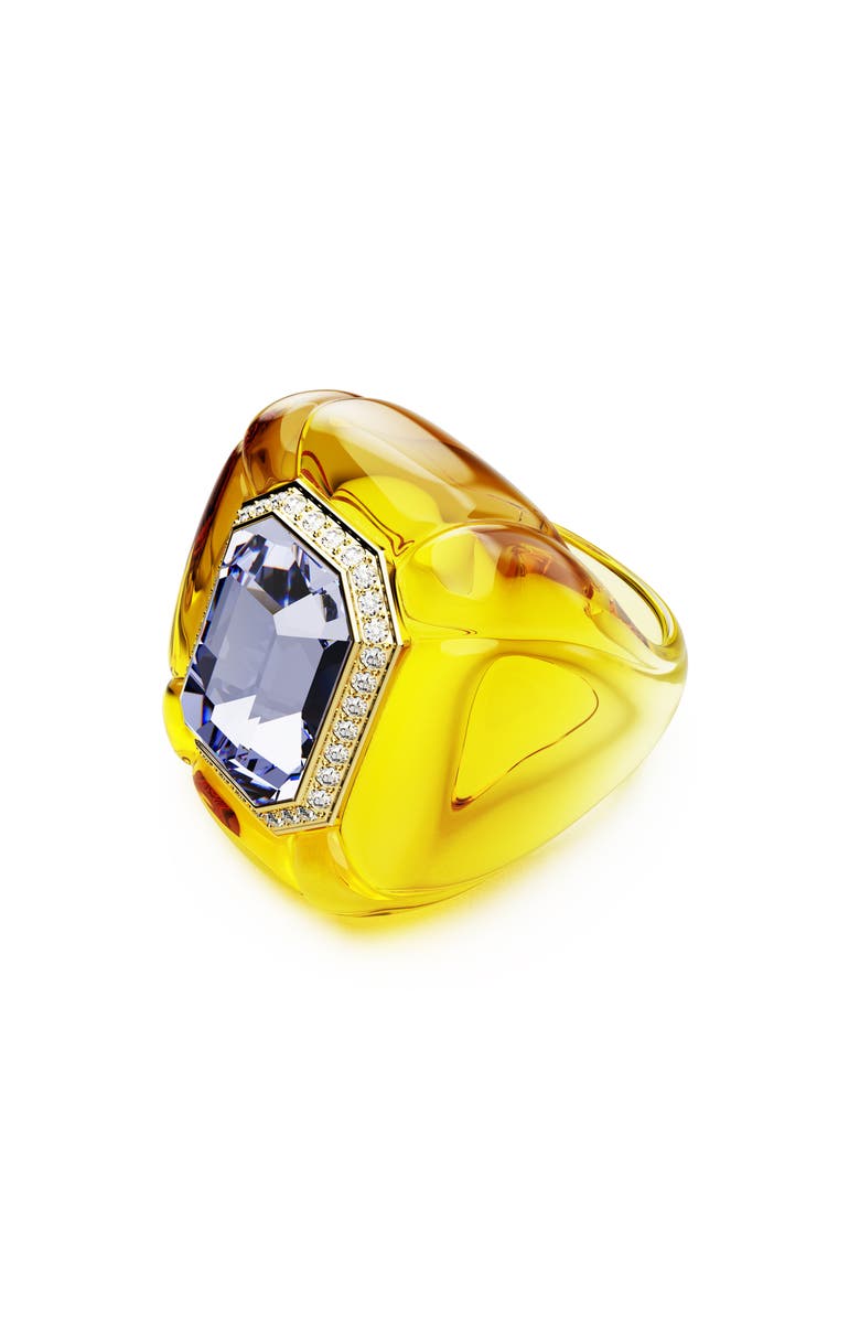 Swarovski Dulcis Crystal Cocktail Ring, Alternate, color, Yellow/ Purple