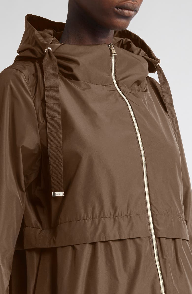 Herno Techno Taffeta A-Line Parka, Alternate, color, 2240 Leather