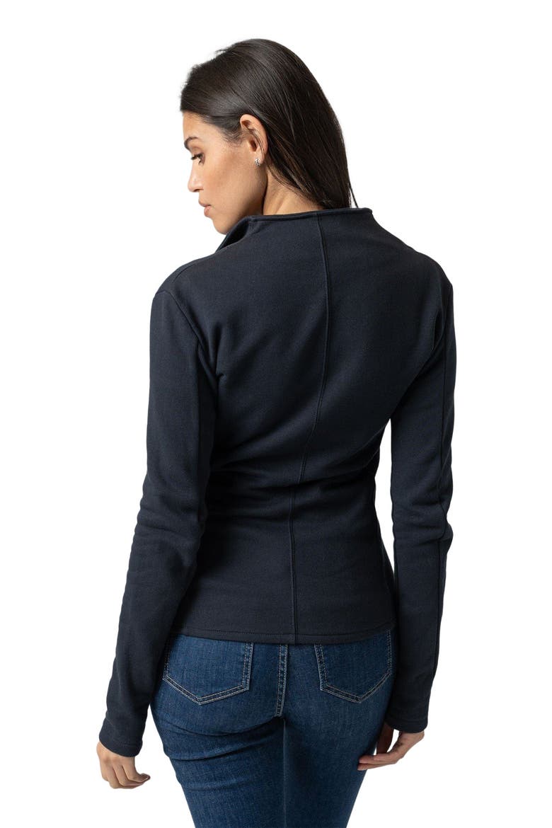 Cotton Biker Jacket, Alternate, color, navy