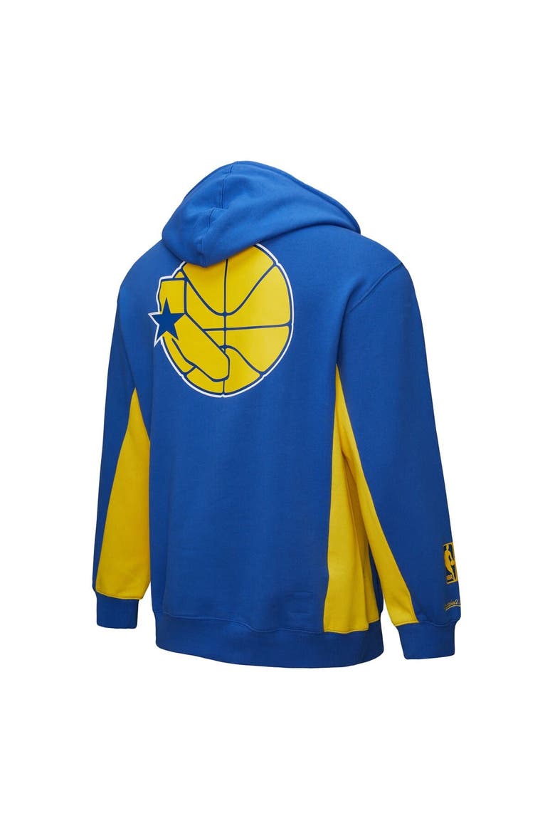 Men's Mitchell & Ness Royal Golden State Warriors Hardwood Classics Team Origins Fleece Pullover Hoodie, Alternate, color, Royal