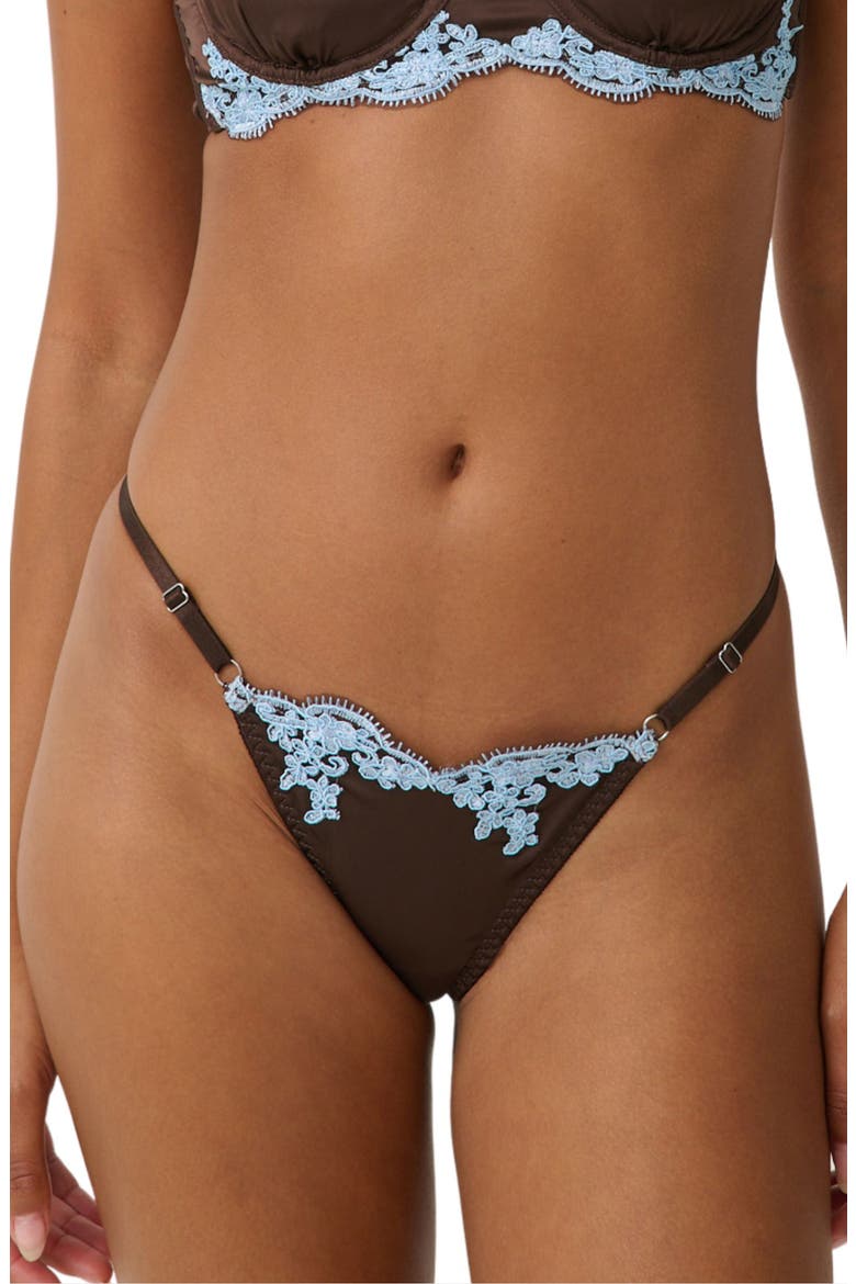 Jean Embroidered Thong, Main, color, ESPRESSO
