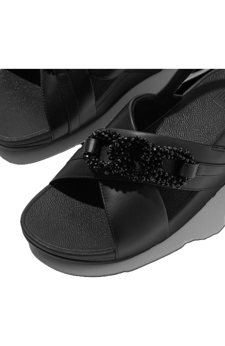 FitFlop Lulu Beaded Chain Back Strap Sandals, Alternate, color, Black