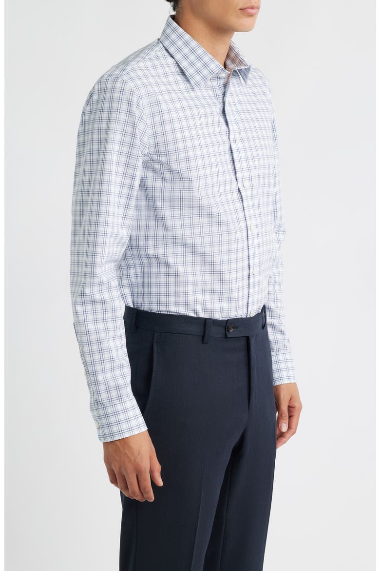 Extra Trim Fit Check Non Iron Cotton Dress Shirt, Alternate, color, LILAC RAMOS PLAID
