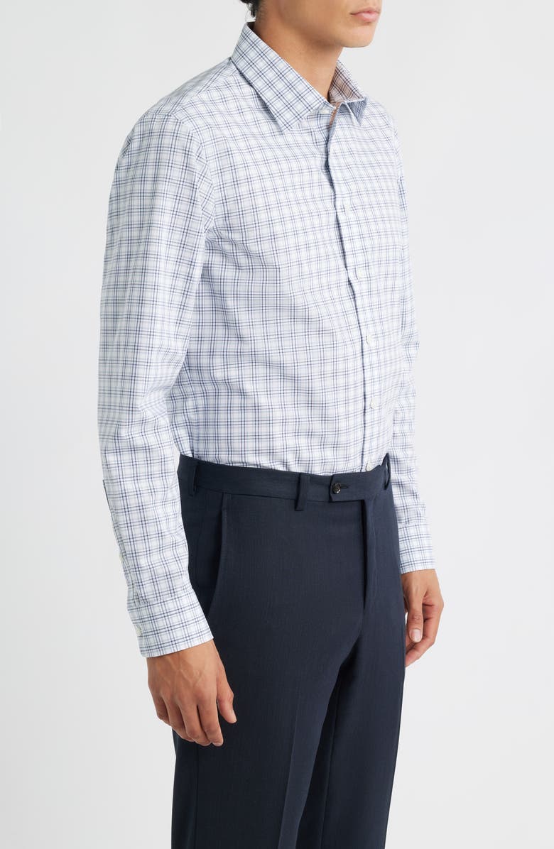 Nordstrom Extra Trim Fit Check Non Iron Cotton Dress Shirt, Alternate, color, Lilac Ramos Plaid