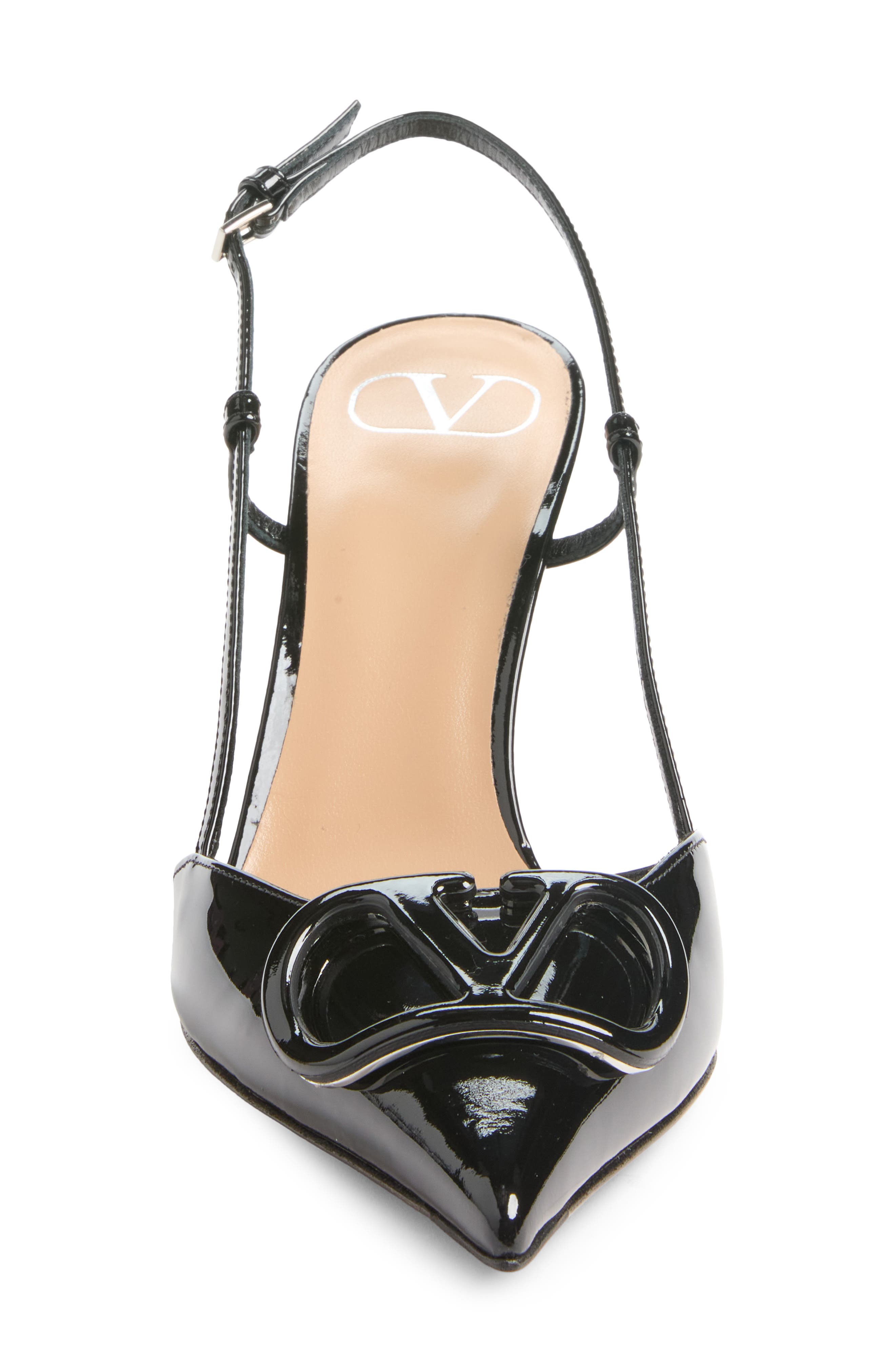 VLOGO Pointed Toe Slingback Pump, Alternate, color, BLACK