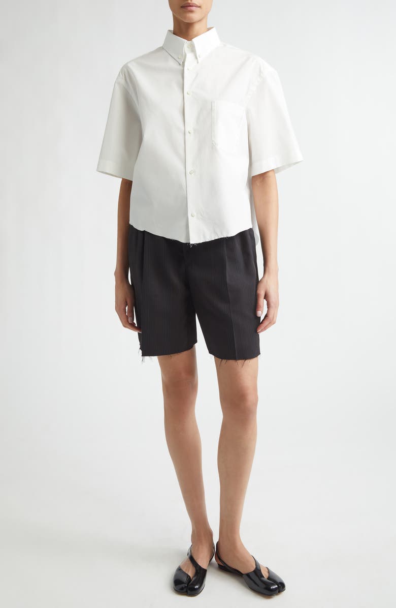Maison Margiela Anonymity of the Lining Virgin Wool 
Cotton Shorts, Alternate, color, Black/ Blue