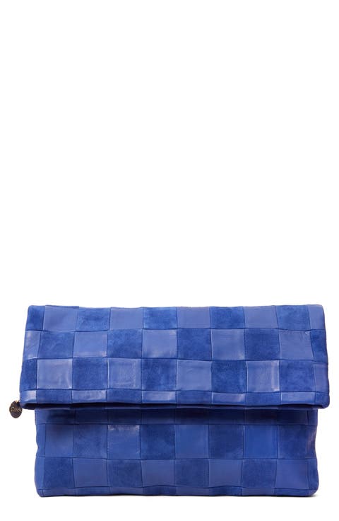 Carryall Checkered Leather Clutch