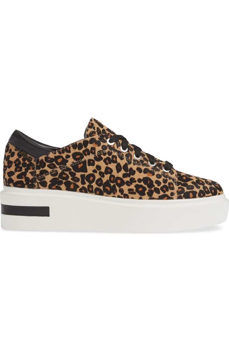 Linea Paolo Kendra Platform Sneaker, Alternate, color, Sand Black Leopard Print Hair Calf