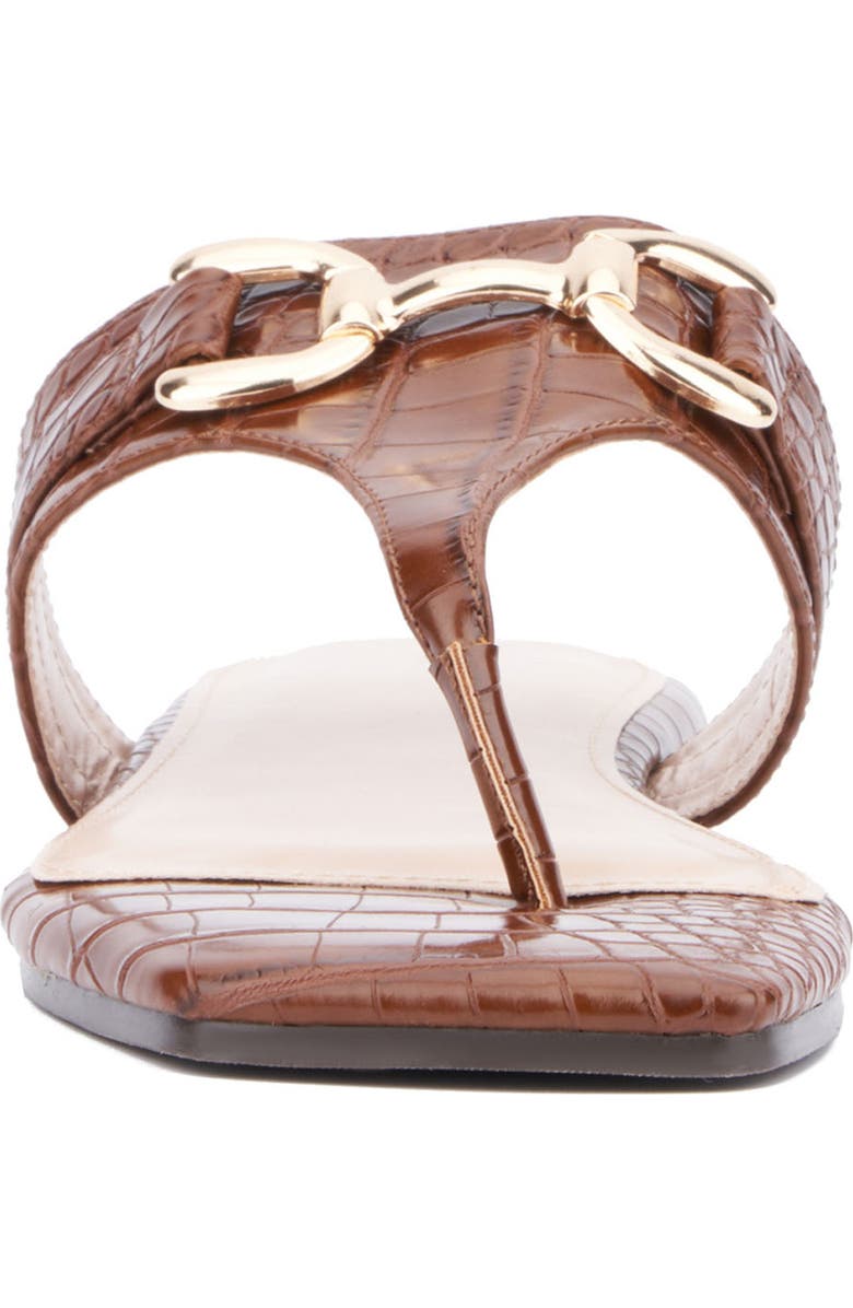 Fashion to Figure Saralyn Croc Embossed Sandal - Wide Width, Alternate, color, Brown Croco