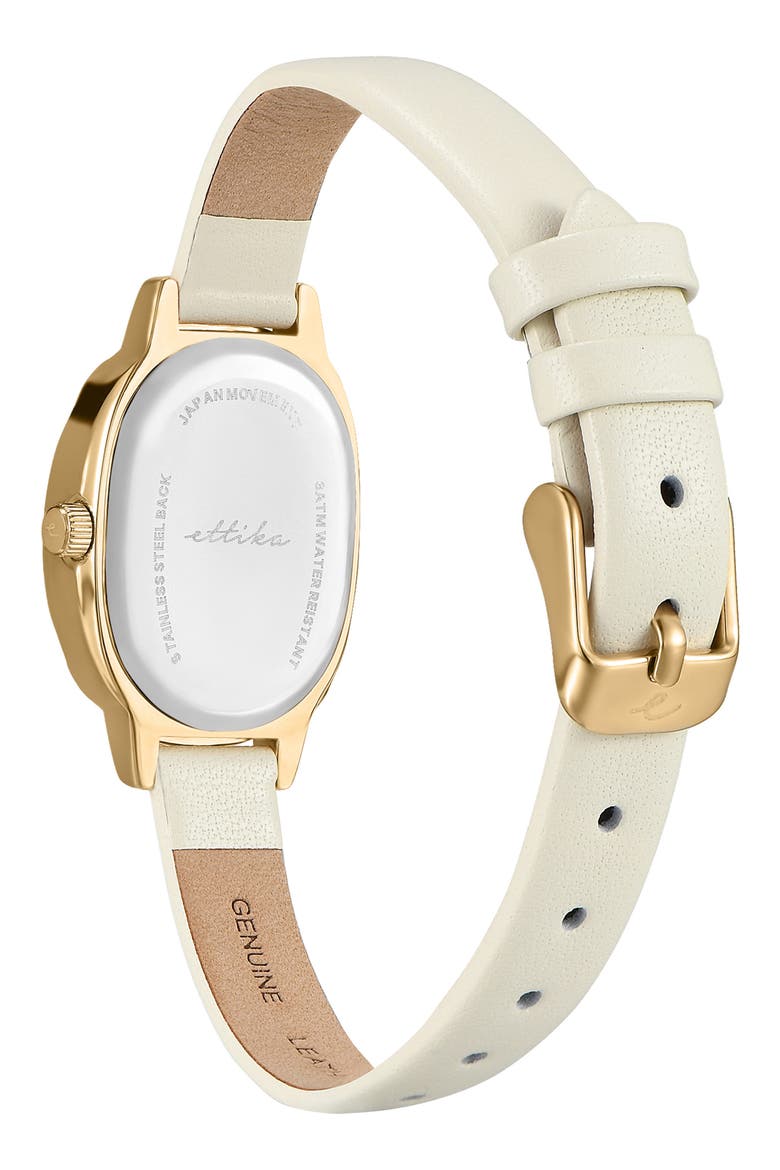 Oval Mother of Pearl Watch & Leather Strap Set, Alternate, color, CHOCOLATE