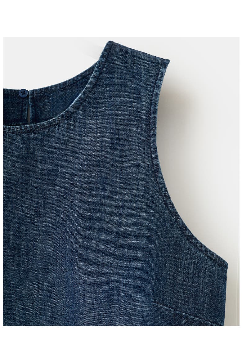 Sleeveless Chambray Crop Top, Alternate, color, OPEN BLUE