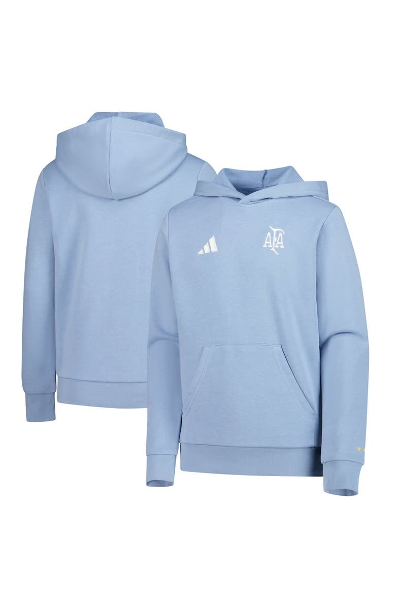adidas Youth adidas Light Blue Argentina National Team 50th Anniversary DNA Pullover Hoodie, Main, color, 