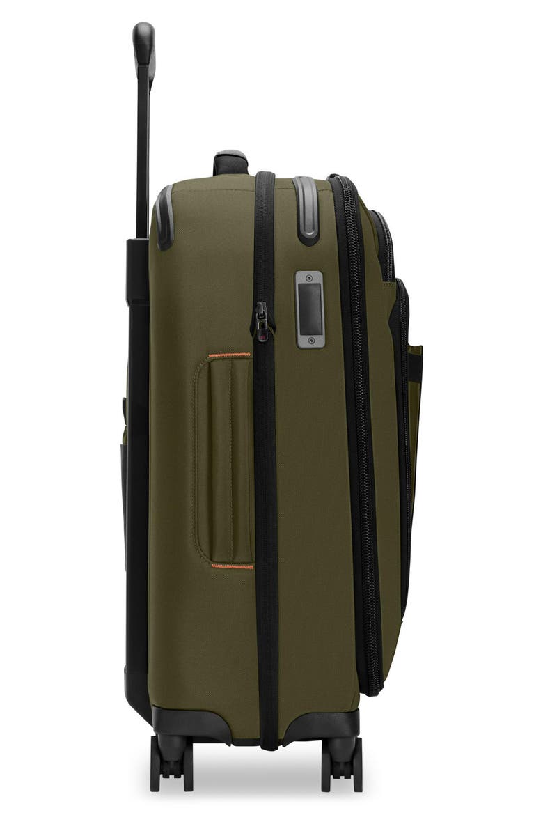 ZDX Essential 22-Inch Expandable Carry-On Spinner Suitcase, Alternate, color, HUNTER