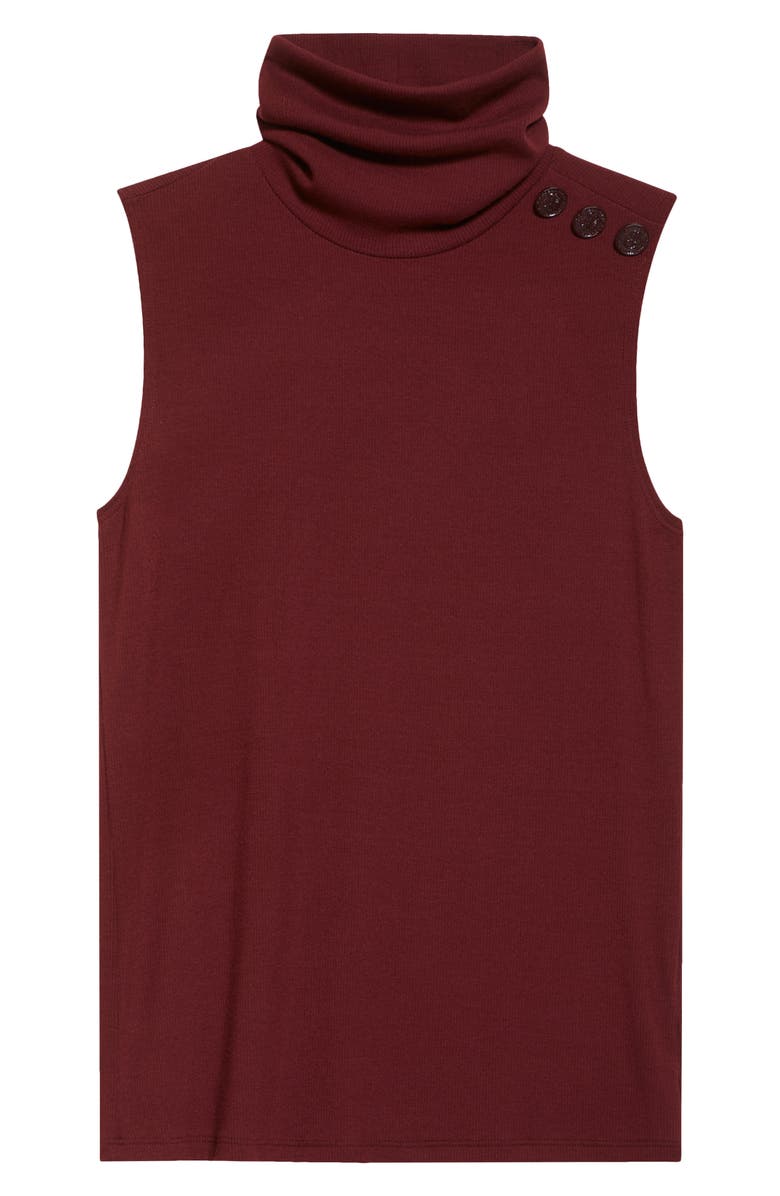 L'AGENCE Ceci Sleeveless Turtleneck Sweater, Alternate, color, Dark Port