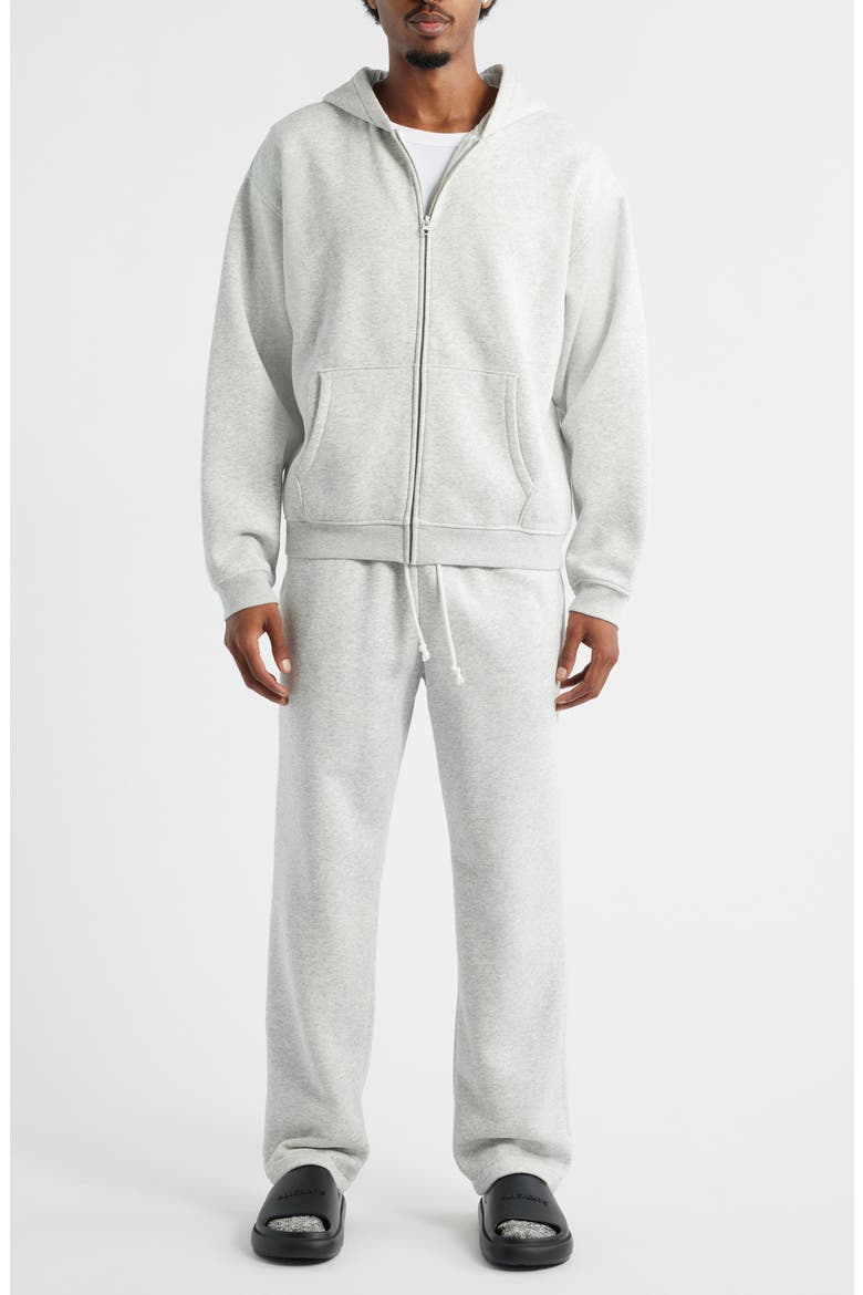 Relaxed Zip-Up Lounge Hoodie, Alternate, color, LIGHT HEATHER GREY