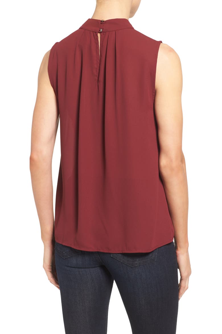Sleeveless Ruffle Front Blouse, Alternate, color, NEW MERLOT