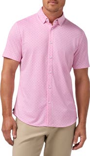 Mizzen+Main Halyard Geo Print Short Sleeve Performance Button-Up Shirt